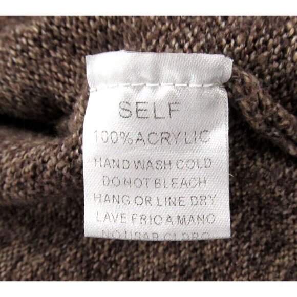 Easel Cardigan Duster Womens Large Brown Open Acrylic Sweater Pocket Cottagecore - Picture 9 of 9